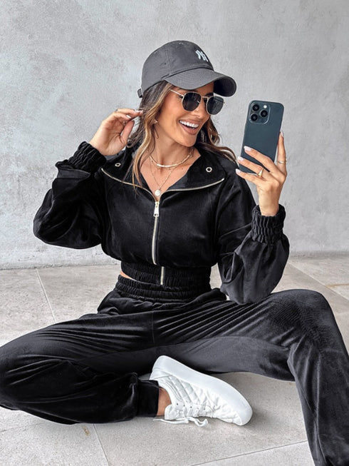'Ursel' Crop Top and Joggers Set - Celes Fashion
